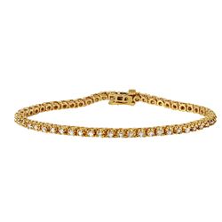 14KT Yellow Gold Diamond Tennis Bracelet-#1843