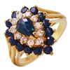 Image 1 : 14KT Yellow Gold Sapphire and Diamond Ring-#8