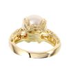 Image 4 : 14KT Yellow Gold Pearl and Diamond Ring-#1823