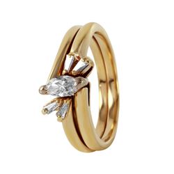 14KT Yellow Gold Diamond Engagement Ring-#482