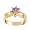 Image 3 : 14KT Yellow Gold Ruby and Diamond Ring-#1822