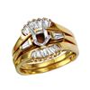 Image 1 : 14KT Yellow Gold Diamond Engagement Semi-Mount Ring and Guard-#1860