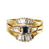 Image 3 : 14KT Yellow Gold Diamond Engagement Semi-Mount Ring and Guard-#1860