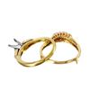 Image 4 : 14KT Yellow Gold Diamond Engagement Semi-Mount Ring and Guard-#1860