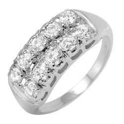 14KT White Gold Diamond Ring-#524