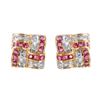 Image 1 : 14KT Yellow Gold Diamond and Ruby Earrings-#890