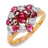 Image 1 : 14KT Yellow Gold Vintage Style Diamond and Ruby Ring-#132