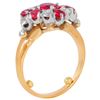 Image 2 : 14KT Yellow Gold Vintage Style Diamond and Ruby Ring-#132