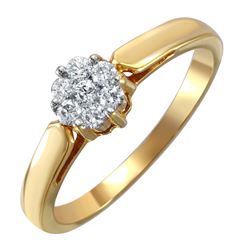 18KT Yellow Gold Diamond Ring-#1586