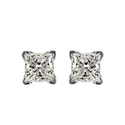 14KT White Gold Diamond Stud Earrings-#1603