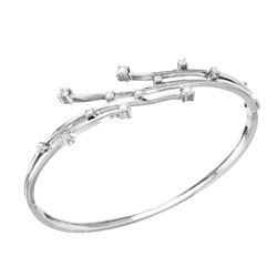 14KT White Gold Diamond Bangle Bracelet-#2134