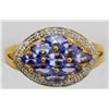 Image 2 : 10KT Yellow Gold Tanzanite and Diamond Ring-#49