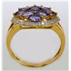 Image 3 : 10KT Yellow Gold Tanzanite and Diamond Ring-#49