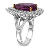 Image 2 : 14KT White and Yellow Gold Amethyst and Diamond Ring-#1528