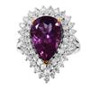 Image 3 : 14KT White and Yellow Gold Amethyst and Diamond Ring-#1528