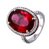 Image 1 : 18KT White Gold Rubellite, Ruby and Diamond Ring-#996