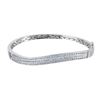 Image 2 : 14KT White Gold Diamond Bangle Bracelet-#2012-7