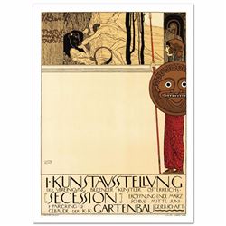 "Kunstavsstellvung" Hand Pulled Lithograph by the RE Society, Image Originally by Gustov Klimt! Incl