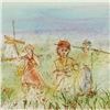Image 2 : "Dutch Landscape" Limited Edition Lithograph by Edna Hibel (1917-2014), Numbered and Hand Signed wit