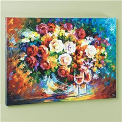 "Roses and Wine" LIMITED EDITION Giclee on Canvas by Leonid Afremov, Numbered and Signed with Certif