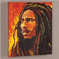 "Bob Marley" LIMITED EDITION Giclee on Canvas by Stephen Fishwick, Numbered and Signed with Certific