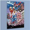 Image 1 : "Avengers #21" LIMITED EDITION Giclee on Canvas by George Perez and Marvel Comics, Numbered with Cer