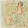 Image 2 : "The Forest Friend" LIMITED EDITION Lithograph by Edna Hibel (1917-2014), Numbered and Hand Signed w