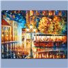 Image 3 : "Night Trolley" LIMITED EDITION Giclee on Canvas by Leonid Afremov, Numbered and Signed with Certifi