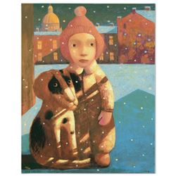 Sasha Bassari - "Best Friends" Limited Edition Hand Embellished Serigraph on Gallery Wrapped Canvas,