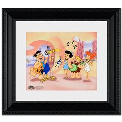 "Fred Plays The Harp" Limited Edition Sericel From the Popular Animated Series The Flintstones with 