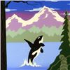 Image 2 : "Orca" Limited Edition Giclee on Canvas by Larissa Holt, Protege of Acclaimed Artist Eyvind Earle, N