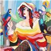Image 2 : "Lady with a Parrot" Limited Edition Serigraph by Michael Kerman, Numbered and Hand Signed with Cert