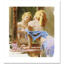 "Morning Reflections" LIMITED EDITION Artist-Embellished Giclee on Canvas by Pino (1939-2010)! AP Nu