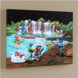 "Olive Bunnies" LIMITED EDITION Giclee on Canvas (35" x 28") by Michael Godard, CS Numbered and Sign