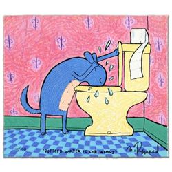 "Bottled Water Is For Wimps" Limited Edition Hand Pulled Original Lithograph By Matt Rinard, Numbere