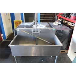 STAINLESS STEEL 2 SECTION RESTAURANT SINK