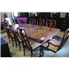 Image 1 : TABLE WITH 2 LEAVES AND 8 CHAIRS (SOME SCRATCHES ON TABLE)