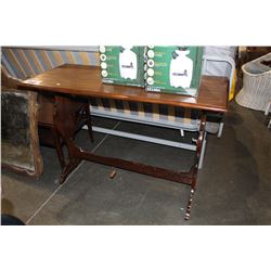 PAIR OF TABLES AND A FRAMED MIRROR