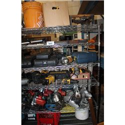 LARGE ROLLING RACK FULL OF MISC TOOLS AND MORE