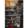 Image 1 : LARGE ROLLING RACK FULL OF MISC TOOLS AND MORE