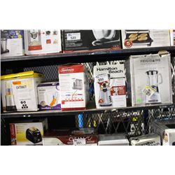 SHELF LOT OF SMALL APPLIANCES