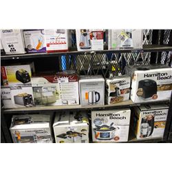 SHELF LOT OF SMALL APPLIANCES