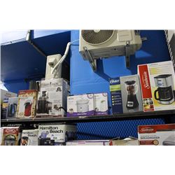 SHELF LOT OF SMALL APPLIANCES