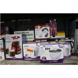 SHELF LOT OF SMALL APPLIANCES