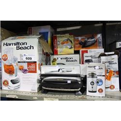 SHELF LOT OF SMALL APPLIANCES