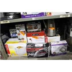 SHELF LOT OF SMALL APPLIANCES