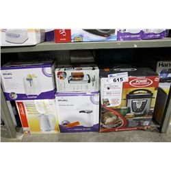 SHELF LOT OF SMALL APPLIANCES