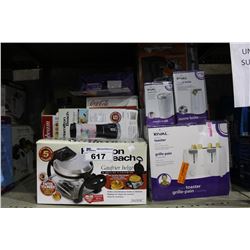 SHELF LOT OF SMALL APPLIANCES