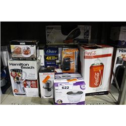 SHELF LOT OF SMALL APPLIANCES