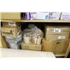 Image 1 : SHELF LOT OF MISC PRODUCTS INCLUDING STAIN AND PAINT ETC